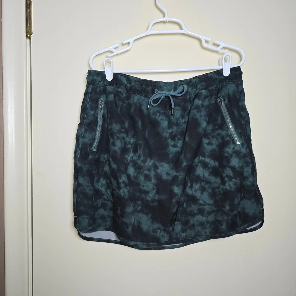 Studio by EnergyZone Forrest‎ Green Tie Dye Skort Zipper Pockets XL